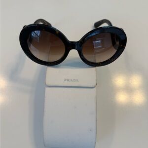 Prada Baroque Women's Black and Tortoise Shell Sunglasses